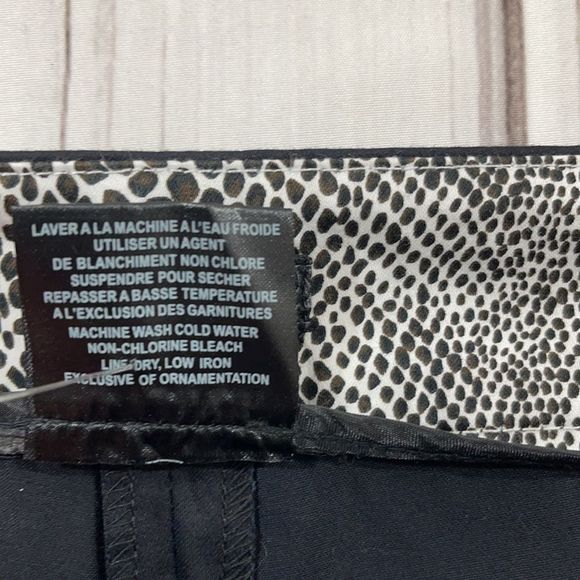 Women's Claudia Ev Black Casual Leopard Print Trim Split Bermuda Shorts (2) BI11 - Picture 7 of 10